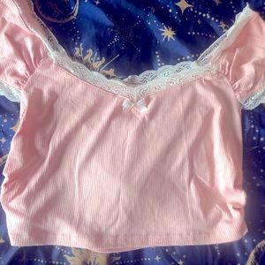 Cute Kawaii Pink Plus Size Top